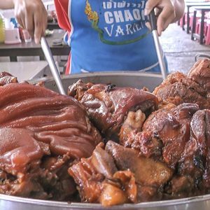 The Best Thai Street Food Market in Phuket. Ribs, Meat, Fried Food and more. Naka Market, Thailand