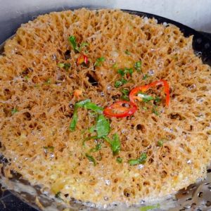 Honeycomb shaped egg shrimp, egg fried rice / 酥炸蜂巢蝦, 鬼頭刀OX醬蛋炒飯 - Taiwan street food