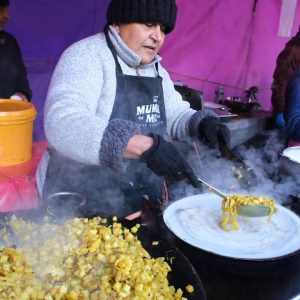 Spicy Street Food from Mumbai, India. London Farmers' Market