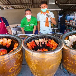 Tandoori Pork Belly!! THAI STREET FOOD -  Insane Crispy Meat Tour in Chiang Mai, Thailand!