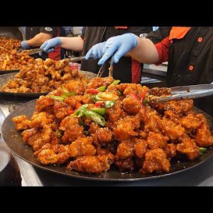 양많은 시장 닭강정, 새우강정 / sweet and sour chicken - korean street food