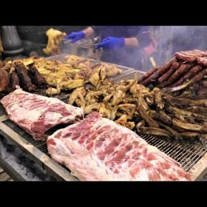 Italy Street Food. Burgers, BeefSteaks, Grilled Meat, Picanha, Smoked Pork, Fish, Ribs, Sausages