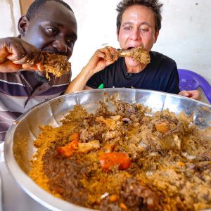 Amazing VILLAGE FOOD in Senegal - HUGE MEAT COUSCOUS!! | Best West African Food!!