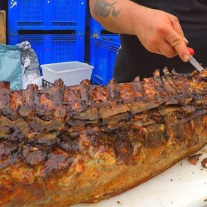 Argentine Kings of Grills Master All Kinds of Meat! Countryside Street Food seen in Italy