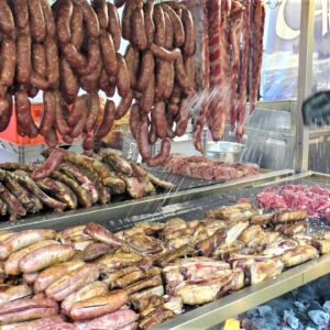 Italy Street Food. Tons of Grilled Meat. Huge Steaks, Burgers, Sausages, Roasted Pork, Ribs and more