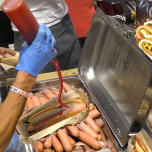 American Food. Over 1000 Hot Dogs Sold Out In a Few Hours. Street Food Seen in Italy