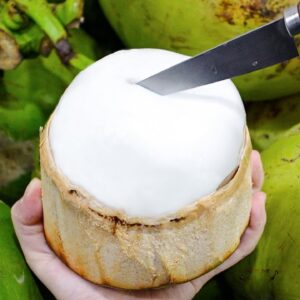 Cut The Coconuts into Coconut Flesh Ball & Coconut Jelly / 椰子切割, 椰子蛋, 椰子凍 - Taiwanese Food