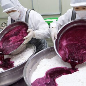 한입에 쏘~옥! 3가지색으로 만드는 나뭇잎절편 대량생산공장 / korean rice cake factory