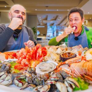 Huge Portugal Seafood!! 🦞 BEST SEAFOOD PLATTER + Lobster Rice in Matosinhos!